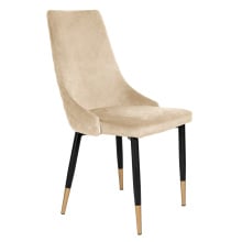 Krzesło logan welurowe beżowe 44x44x92 cm