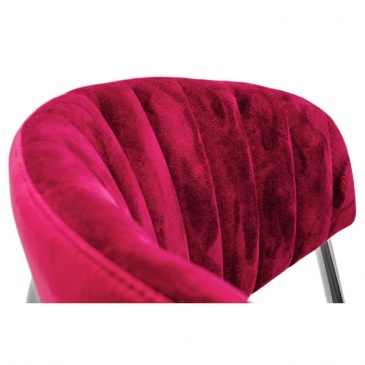 Krzesło MARGO SILVER burgund - welur, podstawa chromowana