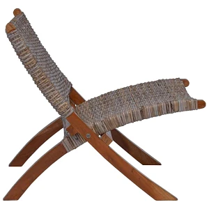 Krzesło naturalny rattan kubu i lite drewno mahoniowe