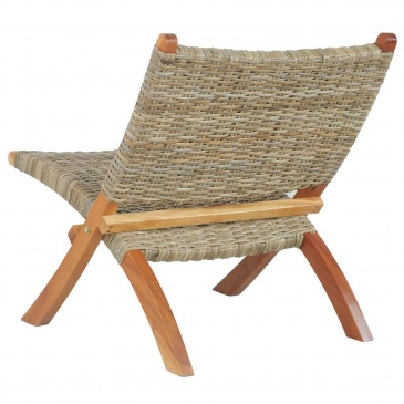 Krzesło naturalny rattan kubu i lite drewno mahoniowe