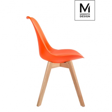Krzesło Nordic Modesto Design pomarańczowe-podstawa dębowa