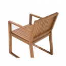 Krzesło ogrodowe drewniane z poduszką niebiesko-białą SASSARI