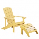 Krzesło ogrodowe z podnóżkiem żółte ADIRONDACK