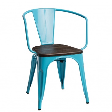 Krzesło Paris Arms Wood D2 niebieskie-sosna szczotkowana
