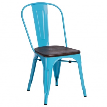 Krzesło Paris Wood D2 niebieskie-sosna szczotkowana