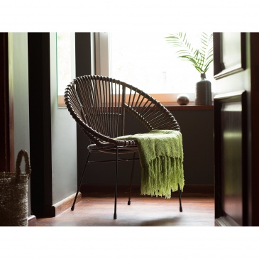 Krzesło rattanowe brązowe SARITA