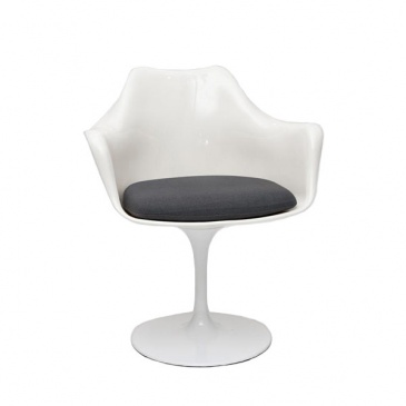Krzesło TulAr biały/szara poduszka