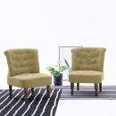 Krzesło w stylu francuskim zielone materiałowe