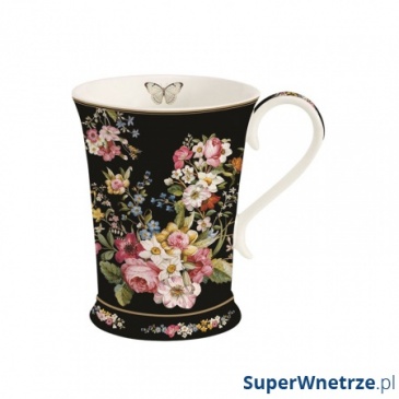 Kubek porcelanowy 0,27L Nuova R2S Blooming Opulence czarny