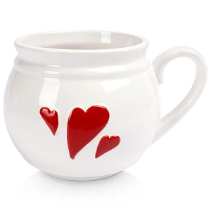 Kubek ceramiczny biały serce 800 ml