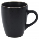 Kubek ceramiczny do kawy i herbaty, z uchem, czarny, 350 ml