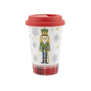 Kubek ceramiczny z silikonową pokrywką christmas 390ml