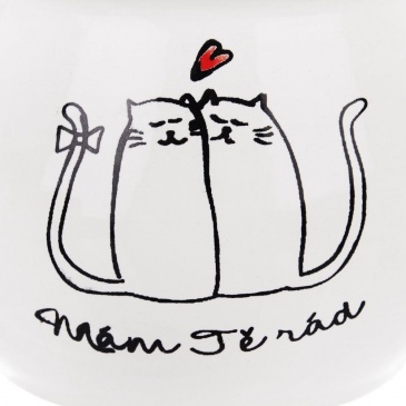 Kubek ceramiczny z uchem koty kotki do picia kawy herbaty 300 ml
