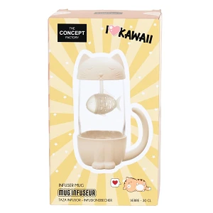 Kubek kawaii z zaparzaczem kotek z rybką 300ml Kubek kawaii z zaparzaczem kotek z rybką 300ml