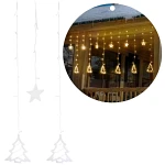 Kurtyna świetlna gwiazdy choinki świąteczna girlanda zewnętrzna na balkon taras dom 138 led 2,2 m