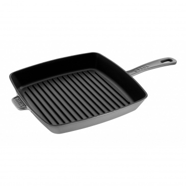 Kwadratowa patelnia żeliwna grillowa Staub - 26 cm, Grafitowy