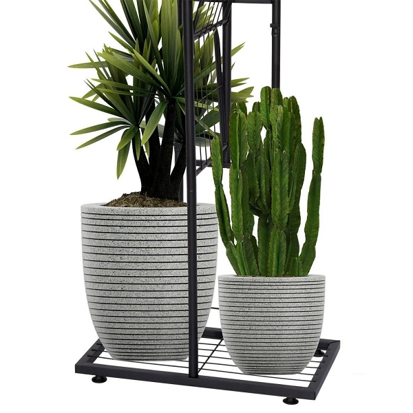 Kwietnik 4-poziomowy na doniczki metalowy czarny 80 cm - zdjęcie 7