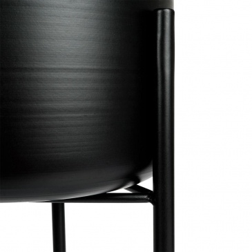 Kwietnik stojący metalowy czarny / osłonka doniczka na stojaku zestaw 3 szt.