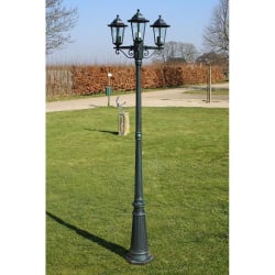 Lampa ogrodowa, stojąca Wilanów 215 cm ciemny zielony i czarny