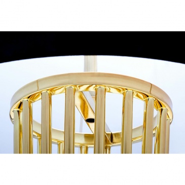 Lampa podłogowa HOLMES złota z czarnym kloszem -  metal