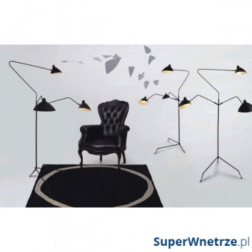 Lampa podłogowa 209x143cm King Home Raven biało-czarna