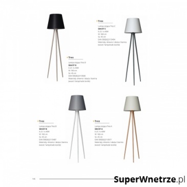 Lampa średnia Triple B Lampex szaro-biała