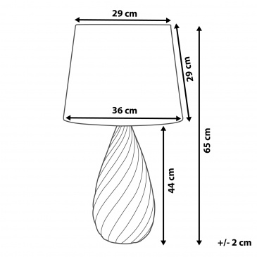 Lampa stołowa czarna/srebrna 65 cm VISELA