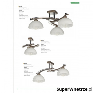 Lampa sufitowa 26x66cm Lampex Nida 2 biała