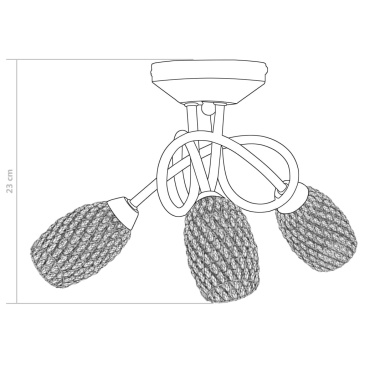 Lampa sufitowa z chromowanymi kloszami, 3 żarówki G9