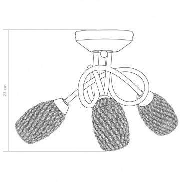 Lampa sufitowa z pozłacanymi kloszami na 3 żarówki G9