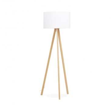 Lampa podłogowa Trivet Kokoon Design biały drewniane nogi