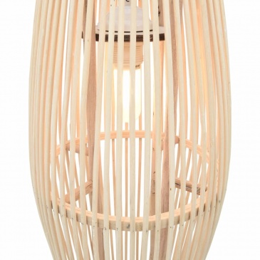 Lampa wisząca, biała, wiklinowa, 40 W, 23x55 cm, owalna, E27