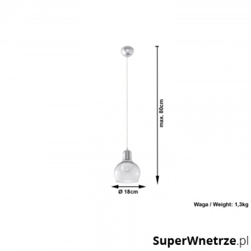 Lampa wisząca Sollux Lighting Carla przezroczysta