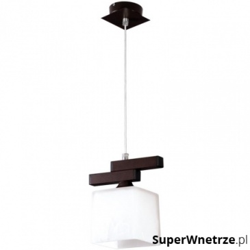 Lampa wisząca Cubo 1 Lampex brązowo-biała