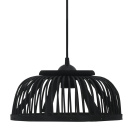 Lampa wisząca, czarna, bambusowa, 40 W, 34x14,5 cm, E27