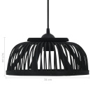 Lampa wisząca, czarna, bambusowa, 40 W, 34x14,5 cm, E27