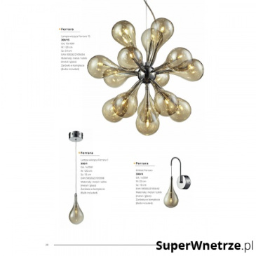 Lampa wisząca Ferrara 4 Lampex chrom