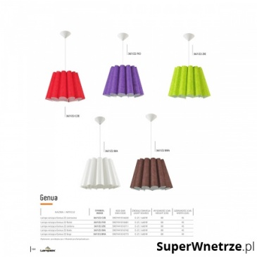 Lampa wisząca Genua Z2 Lampex fioletowa