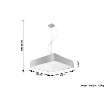 Lampa wisząca Sollux Lighting Horus szara