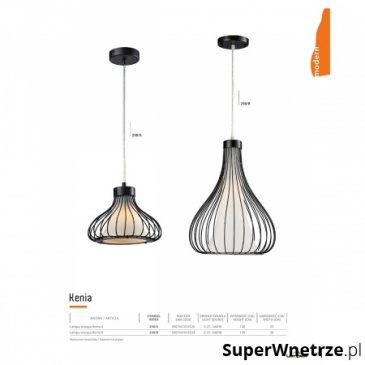 Lampa wisząca Kenia A Lampex czarna