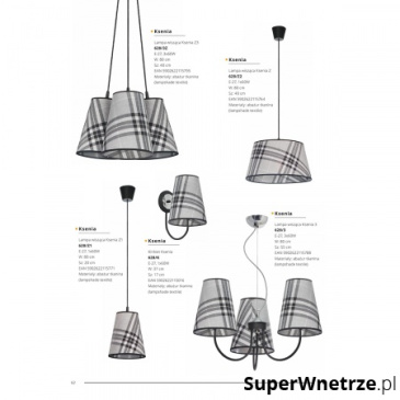 Lampa wisząca Lampex Ksenia Z1 szaro-czarna