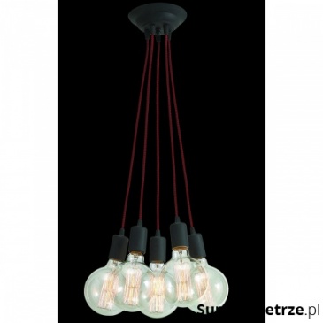 Lampa wisząca Modern 5 Lampex czarno-czerwona