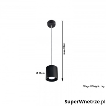 Lampa wisząca Sollux Lighting Orbis 1 Czarna