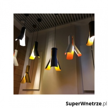 Lampa wisząca 32cm Altavola Design Origami Design 1 biało-pomarańczowa