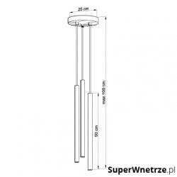 Lampa Wisząca PASTELO 3P Czarna
