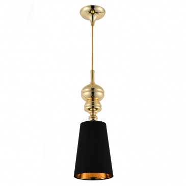 Lampa wisząca queen-1 złoto czarna 18 cm