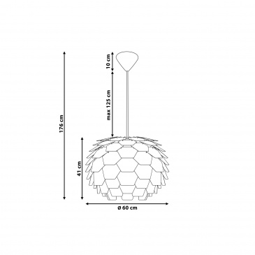 Lampa wisząca szara Provenzano duża