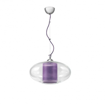 Lampa wisząca Ufo Lampex przezroczysto-fioletowa