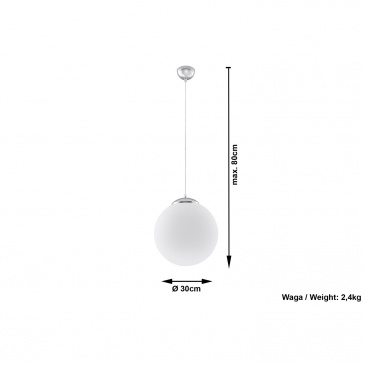Lampa wisząca 30cm Sollux Lighting Ugo biała