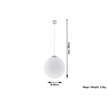 Lampa wisząca 40cm Sollux Lighting Ugo biała